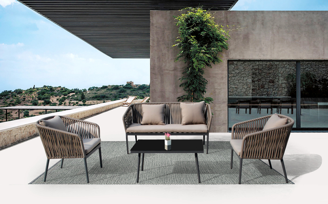 Divano intrecciato da esterno per cortile per il tempo libero